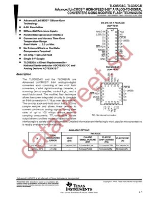 TLC0820ACFNG3 datasheet  